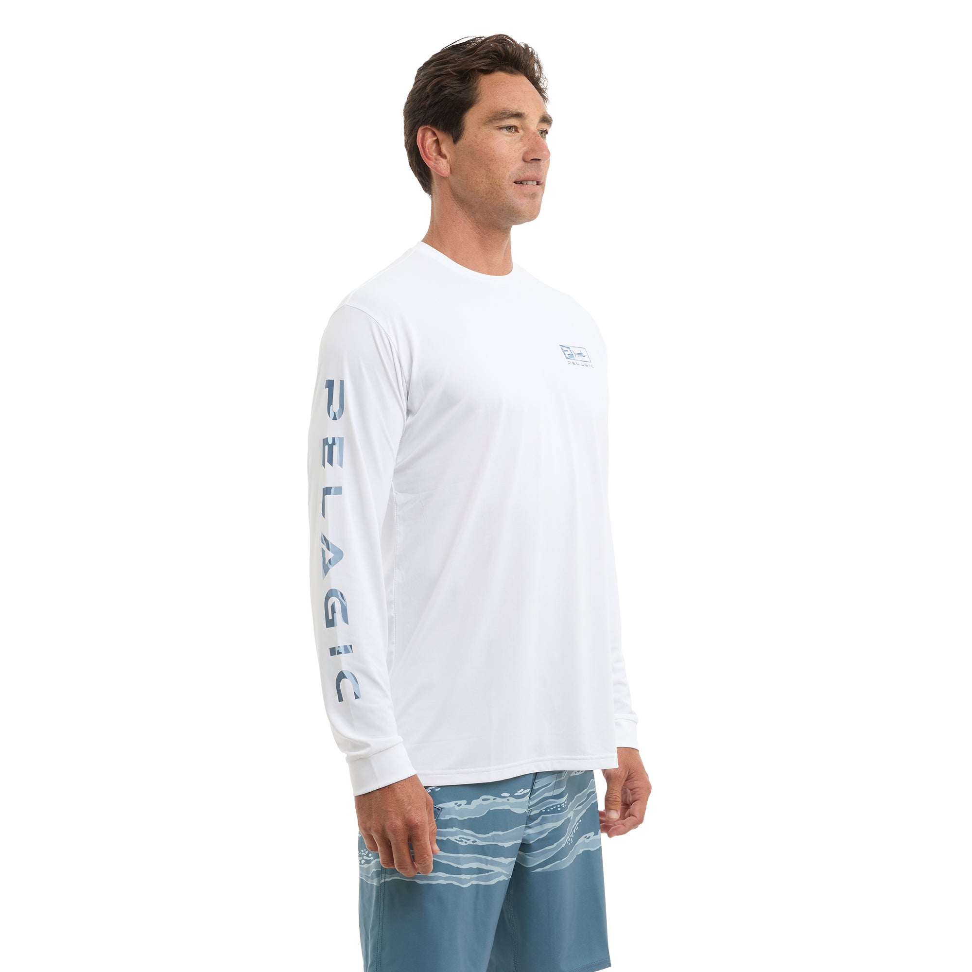 Pelagic Aquatek Wahoo Icon maglia manica lunga bianca UPF 50+