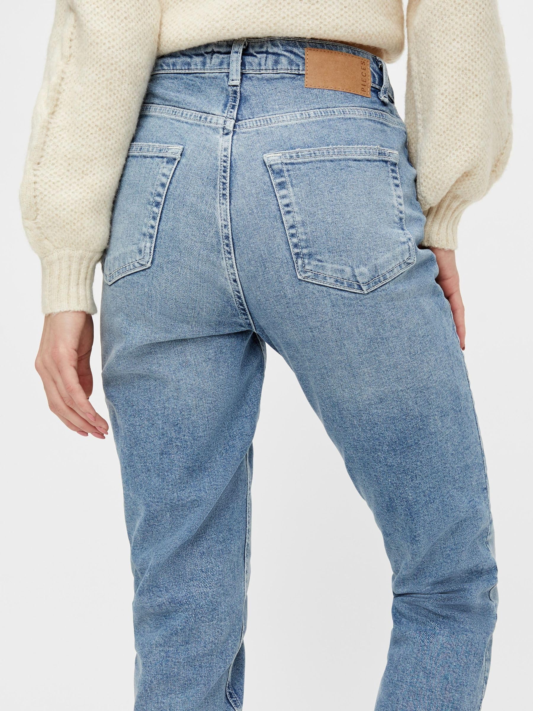 Pieces Pcleah Mom HW Ank Lb110-ba Noos jeans donna M