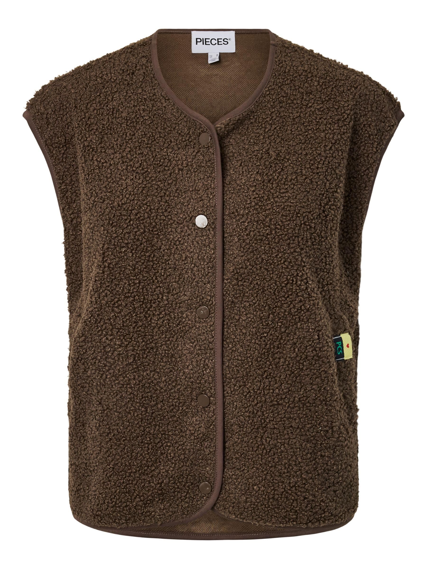 Pieces Pckatty Teddy Vest Noos BC gilet donna teddy