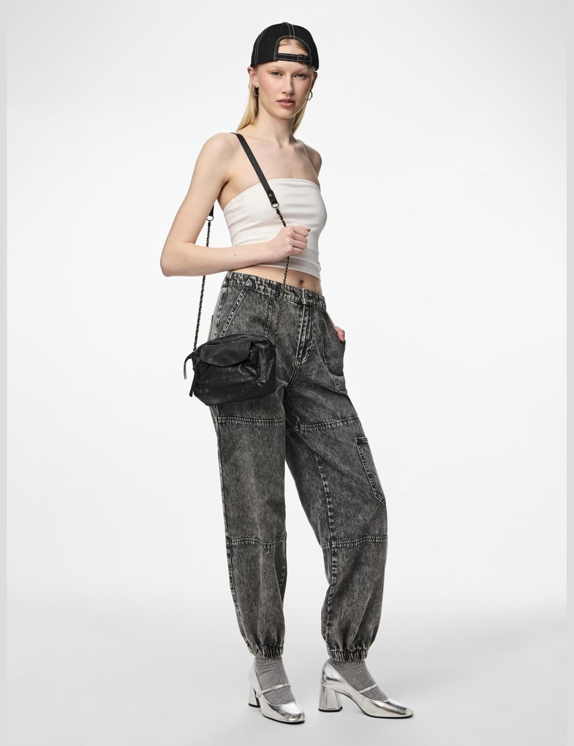 Pieces Pcnaina borsa tracolla donna pelle nera