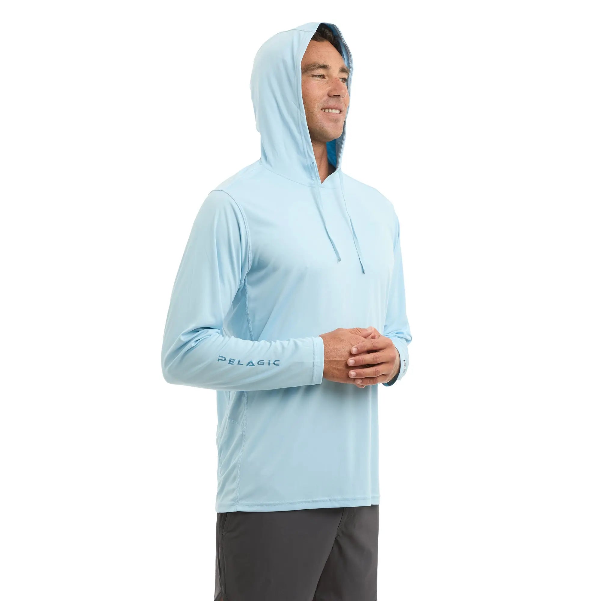 Pelagic Vaportek maglia pesca maniche lunghe azzurra UPF 50+