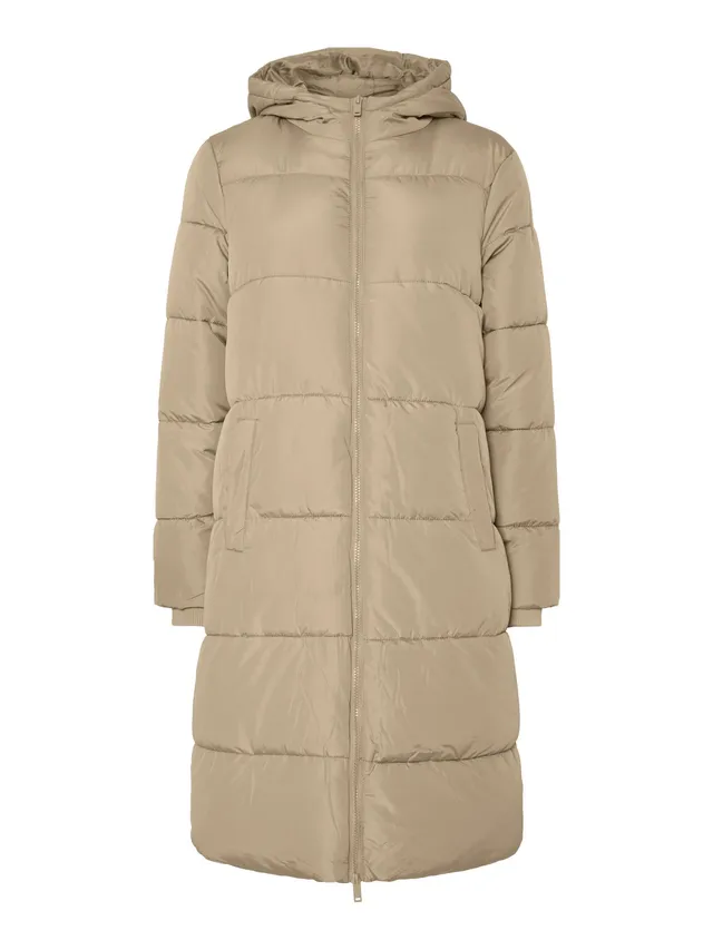 Pieces Pcbee New Long Puffer Jacket Bc piumino XS visone argenteo