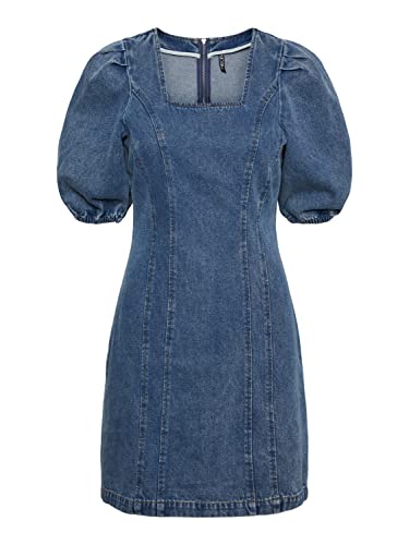 Pieces Pcbru SS Square Neck Dress vestito M scollo quadro