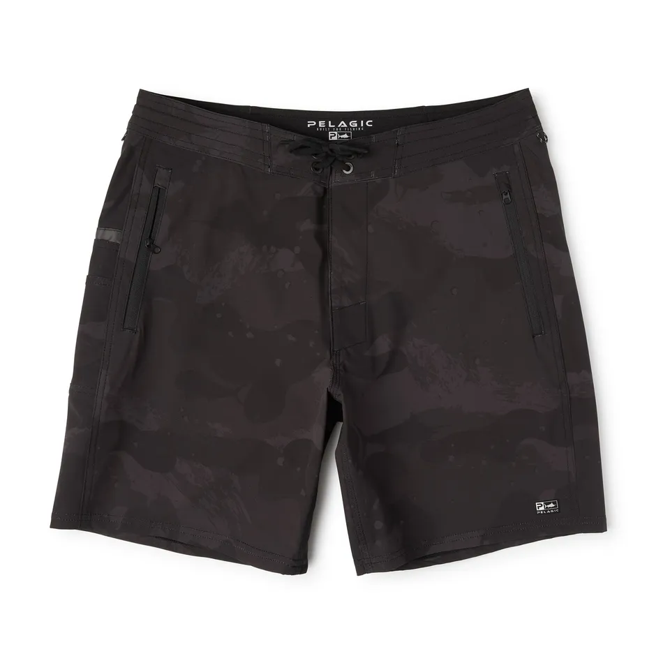 Pelagic Leaderman boardshort pesca nero elasticizzato