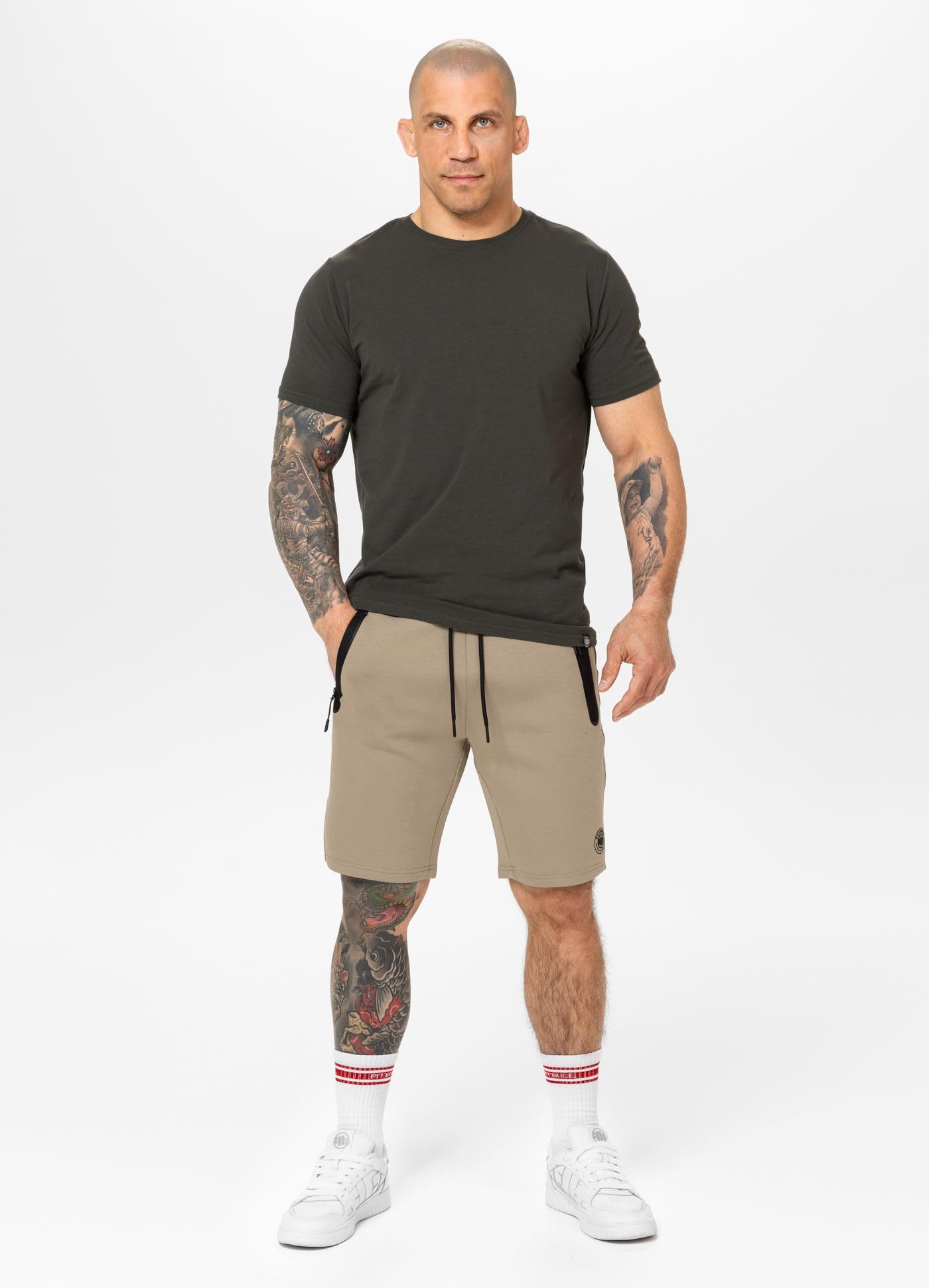 Pitbull Dogwood Shorts Uomo Cotone Tasche Zip