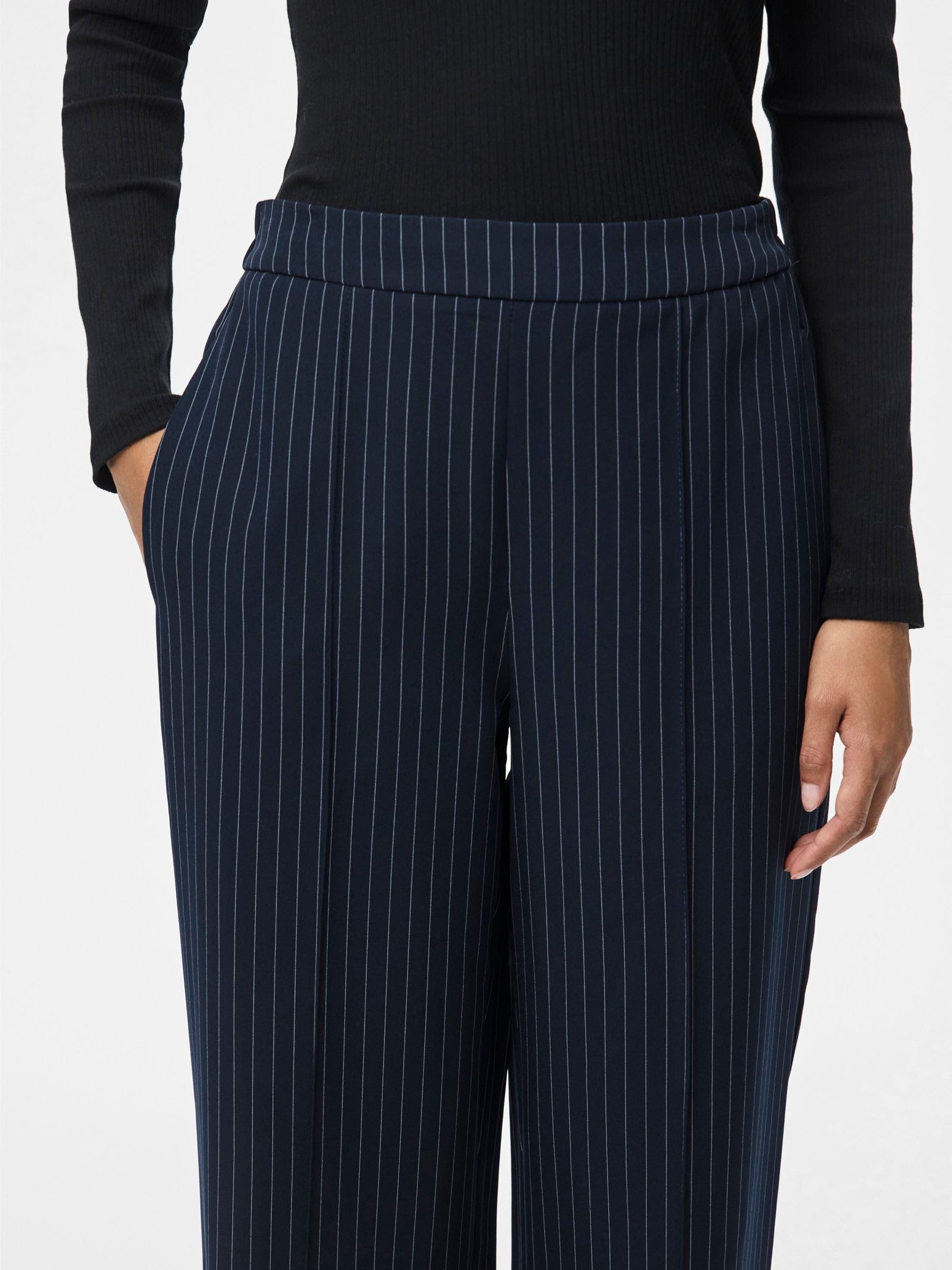 Pieces Pcbozzy Pantaloni Palazzo Donna XL Blu Rigati