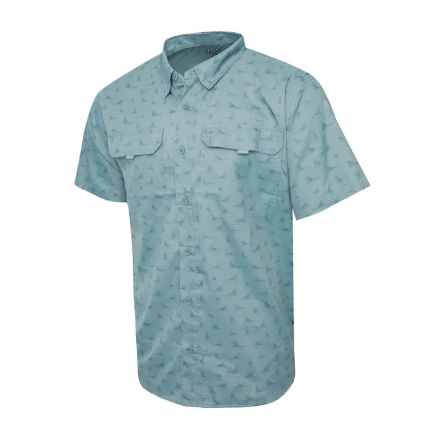Pelagic Keys Tiny Boats camicia blu UPF 50+