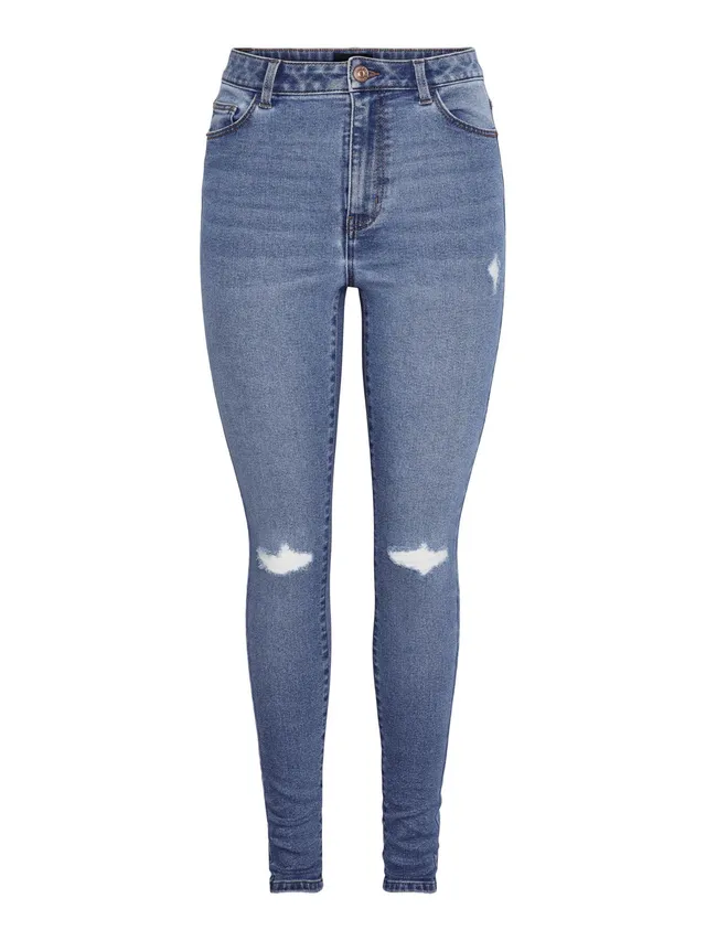 PIECES Pcdana HW Dest Skinny Jeans Mb402 Noos jeans L vita alta
