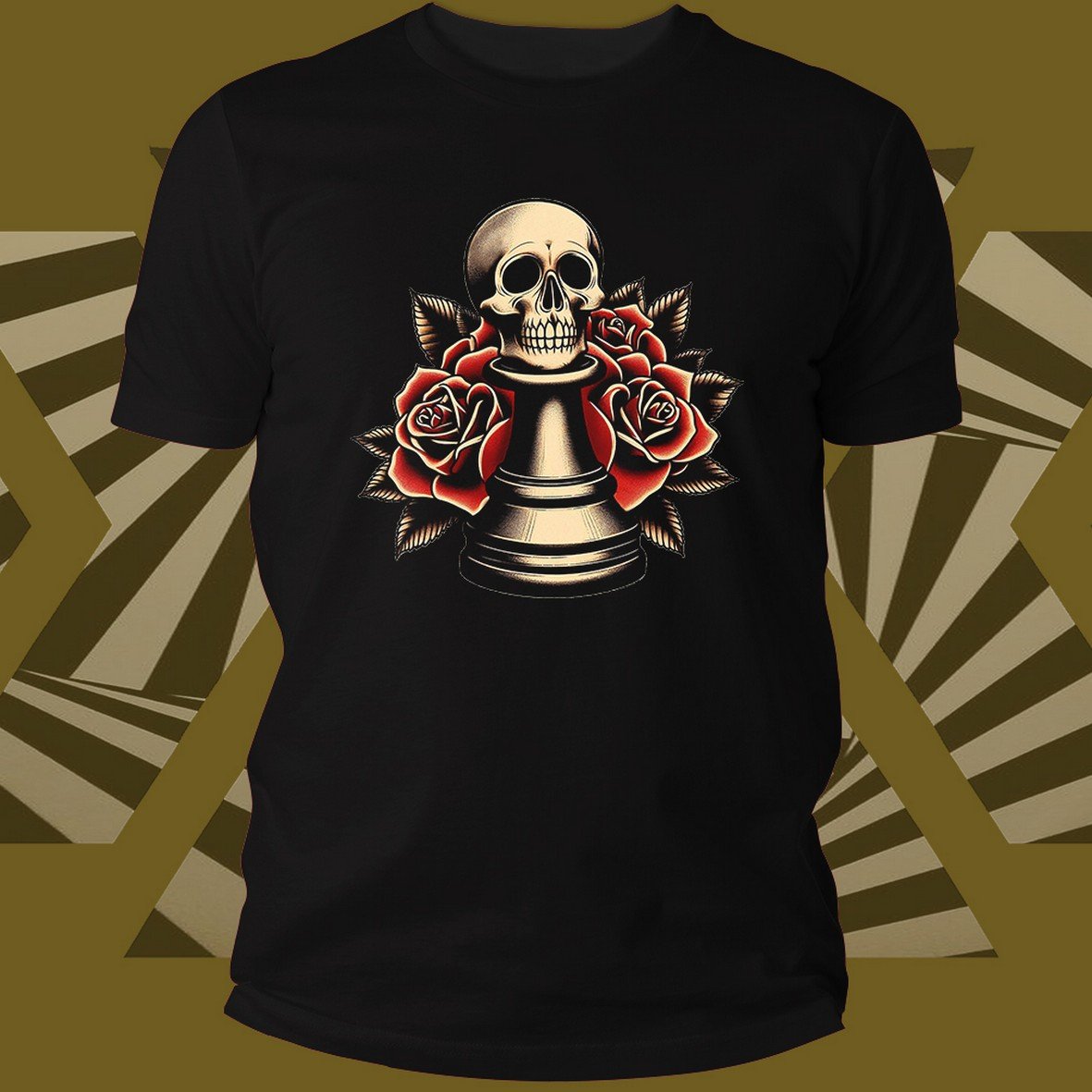 Matrix Music Store Tribe-Tee Rex Skull Chess Pawn t-shirt unisex