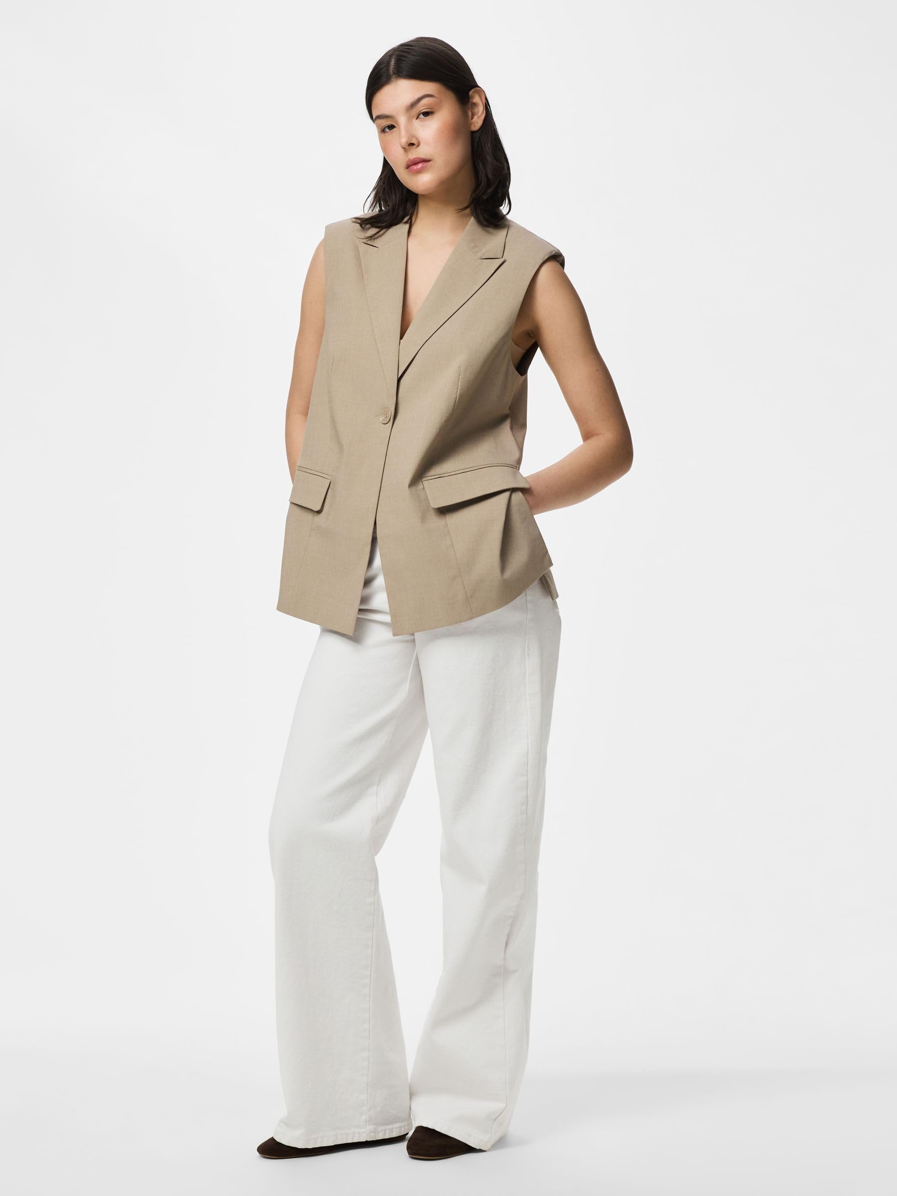 Pieces Pcrosa Split gilet donna XS con spacco laterale