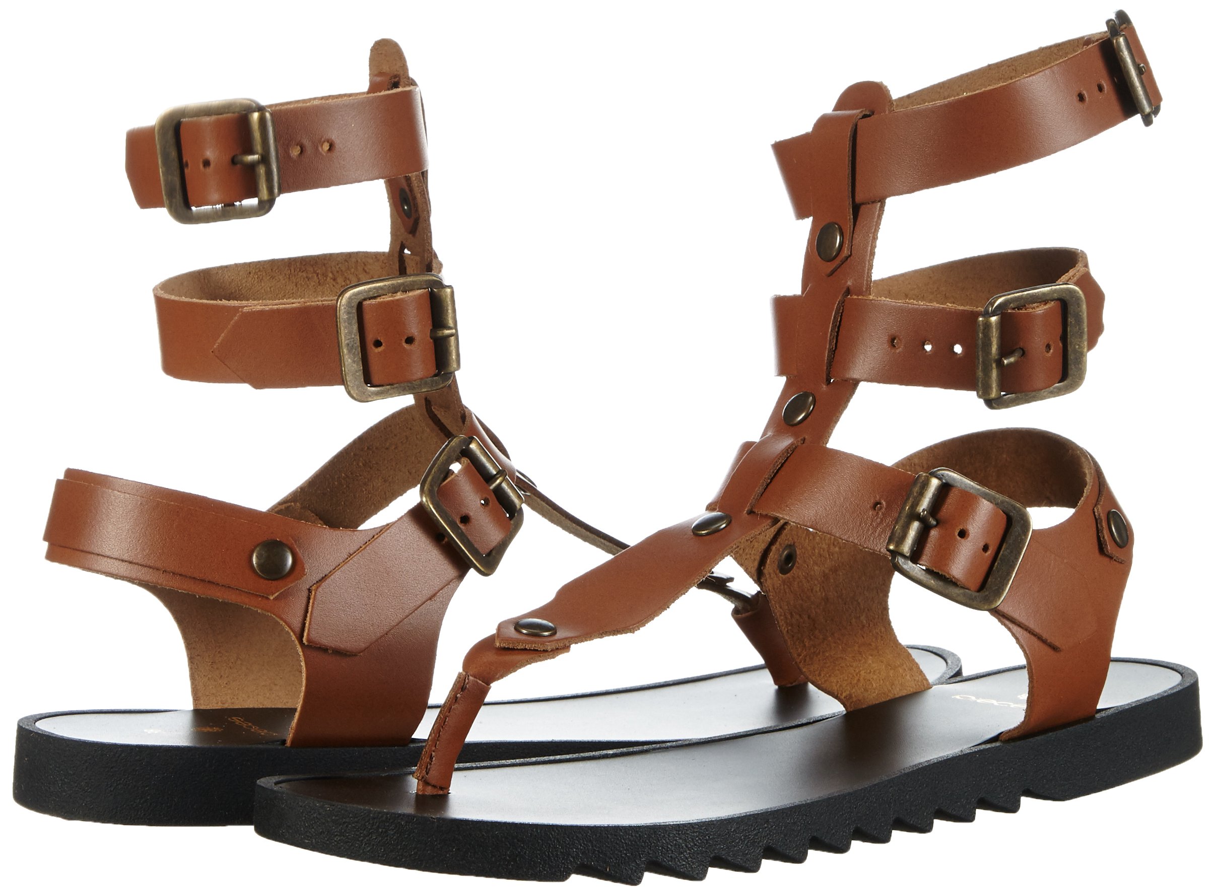 Pieces Psjulia Leather Sandal sandali donna cognac