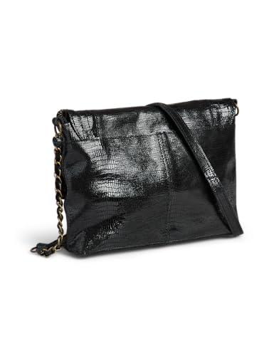 PIECES Pcfelizia Body Cross borsa pelle nera tracolla