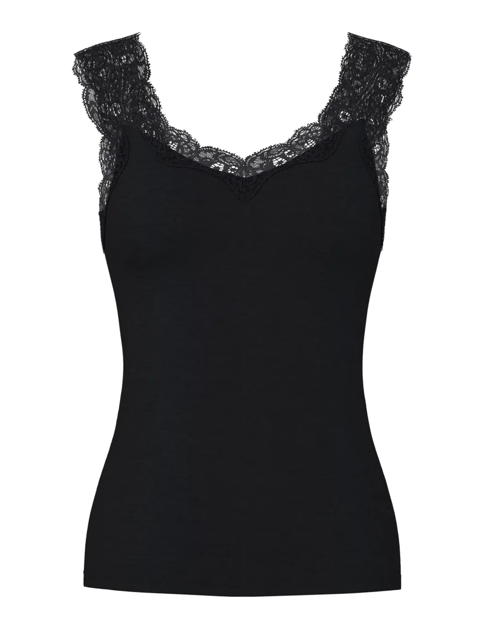 Pieces Pcbarbera Lace top donna nero in pizzo
