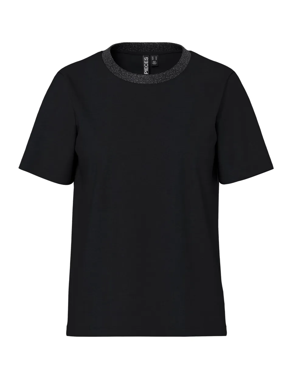 Pieces Pcria SS Lurex Neck Tee Jrs Noos BC t-shirt donna