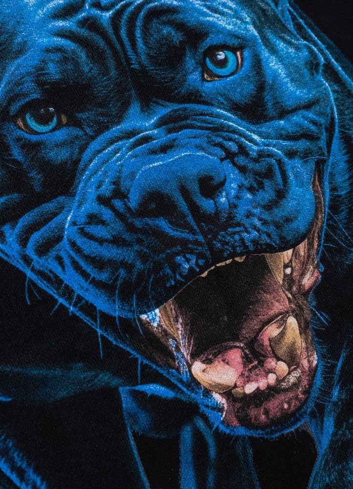 Pitbull Stampa Blu felpa girocollo cotone uomo