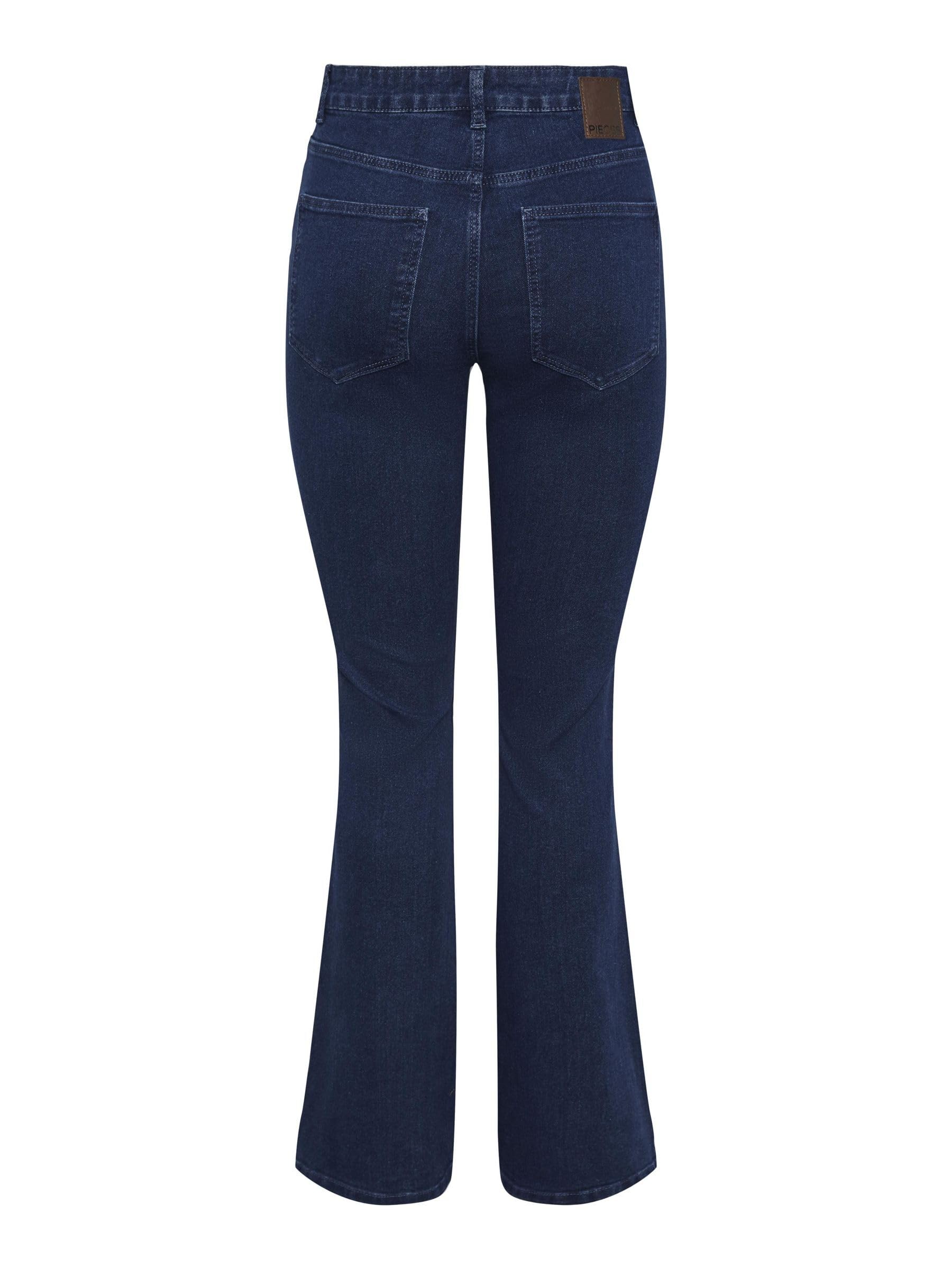 Pieces Pcpeggy Flared HW Jeans Db jeans donna XS svasati