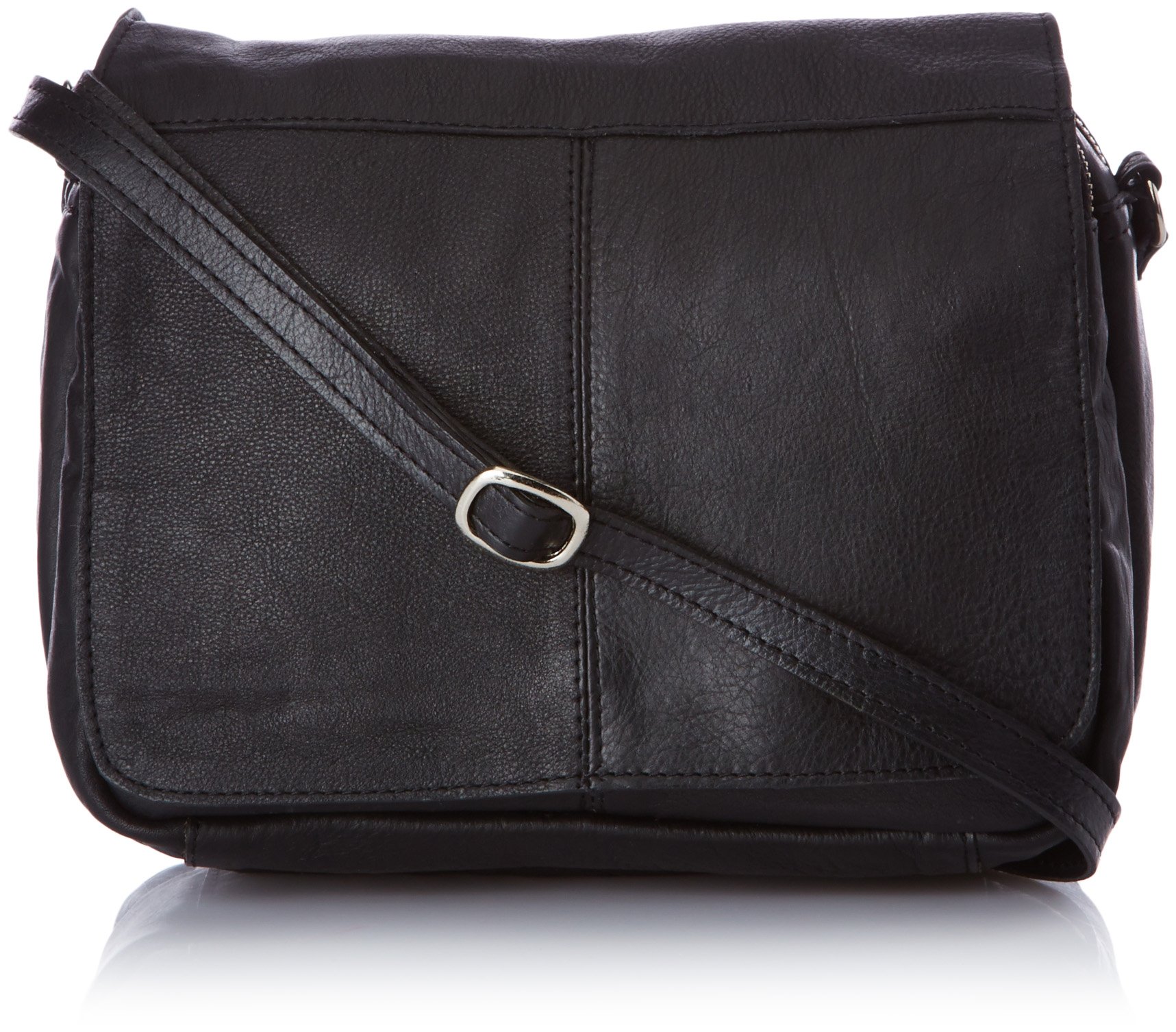 Pieces Siff Leather Cross Over borsa tracolla nera