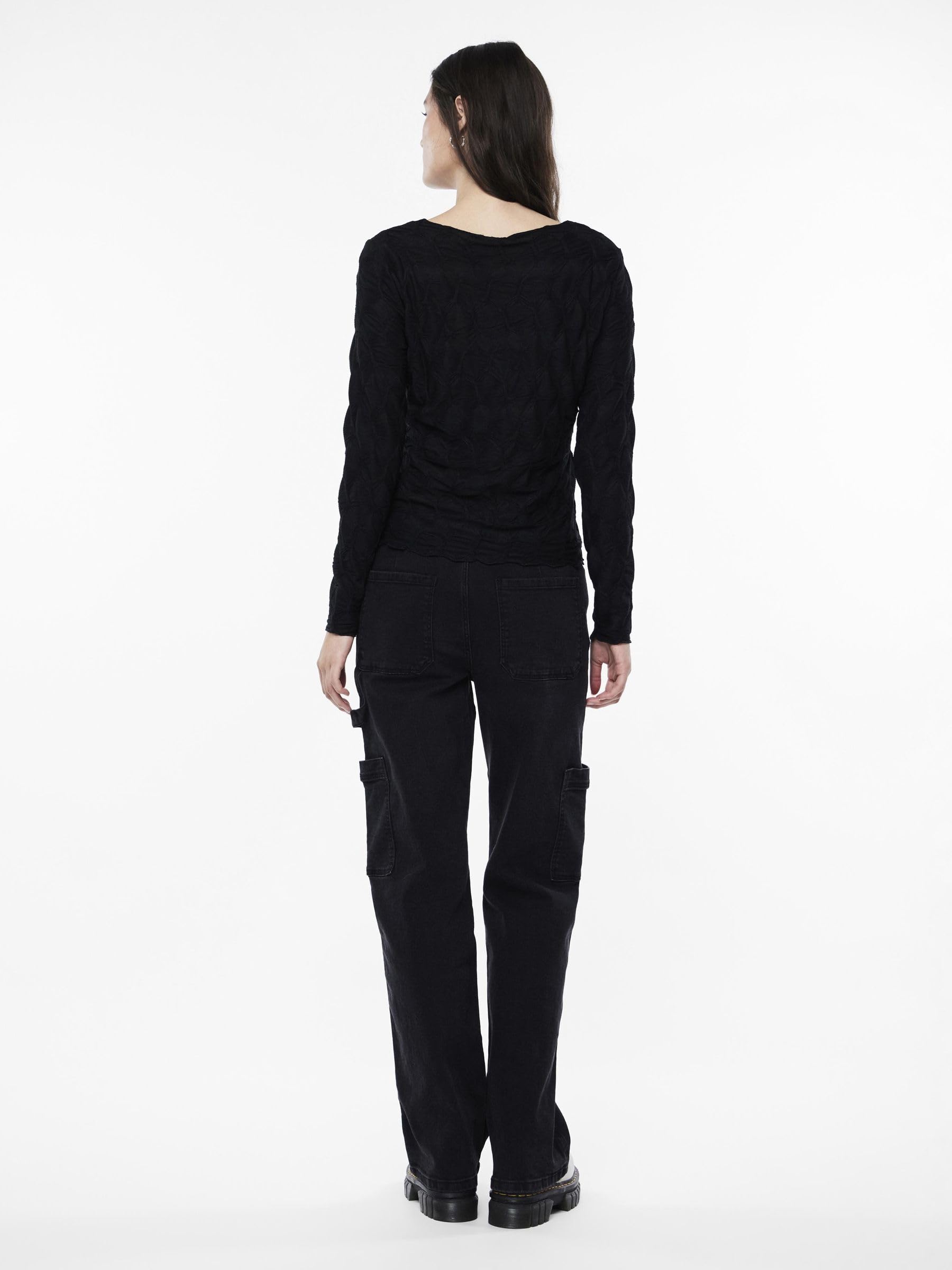 PIECES Pclola LS O-Neck Top blusa L manica lunga