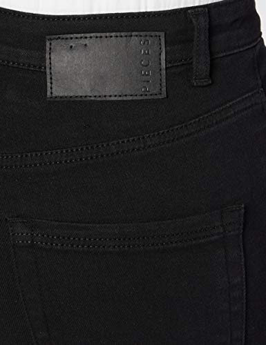 Pieces Pchighfive jeans skinny vita alta nero