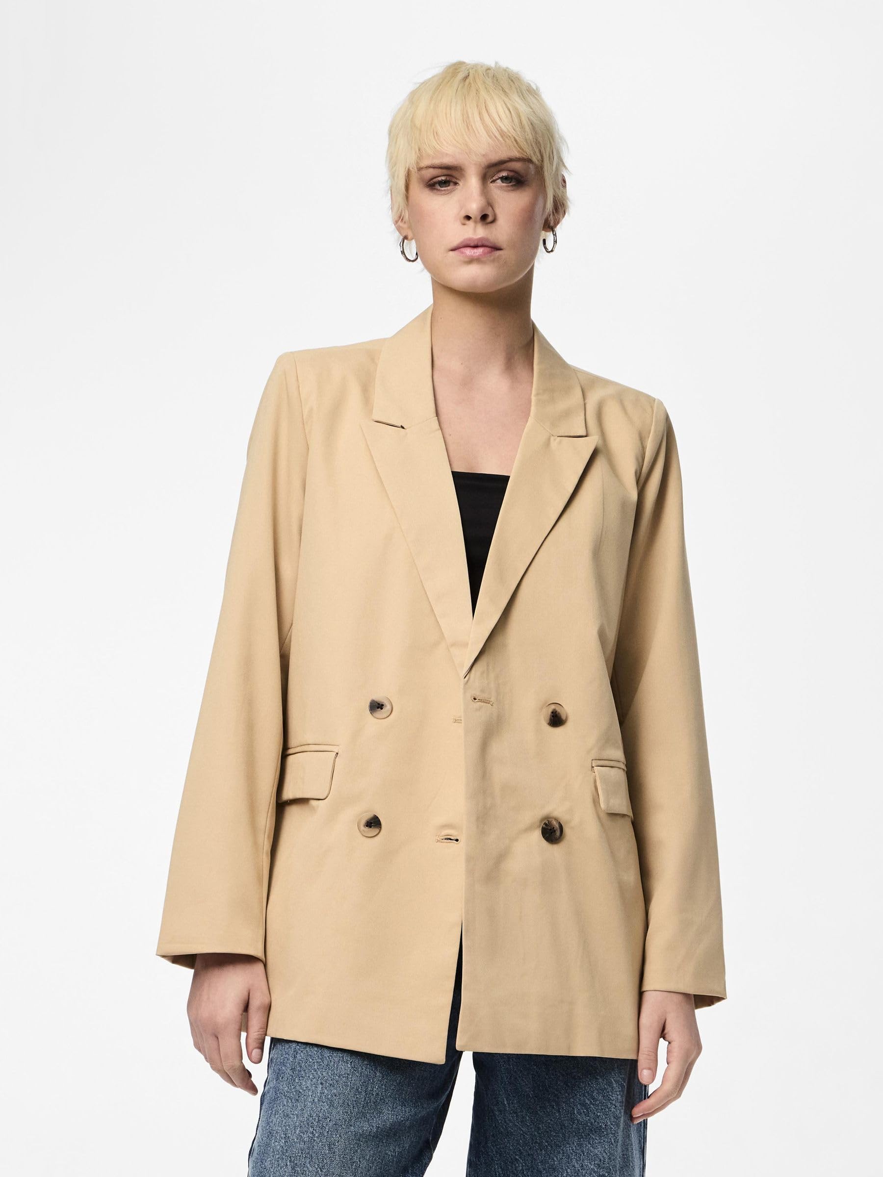 Pieces Pcthelma LS Oversize Blazer Noos Irish Cream