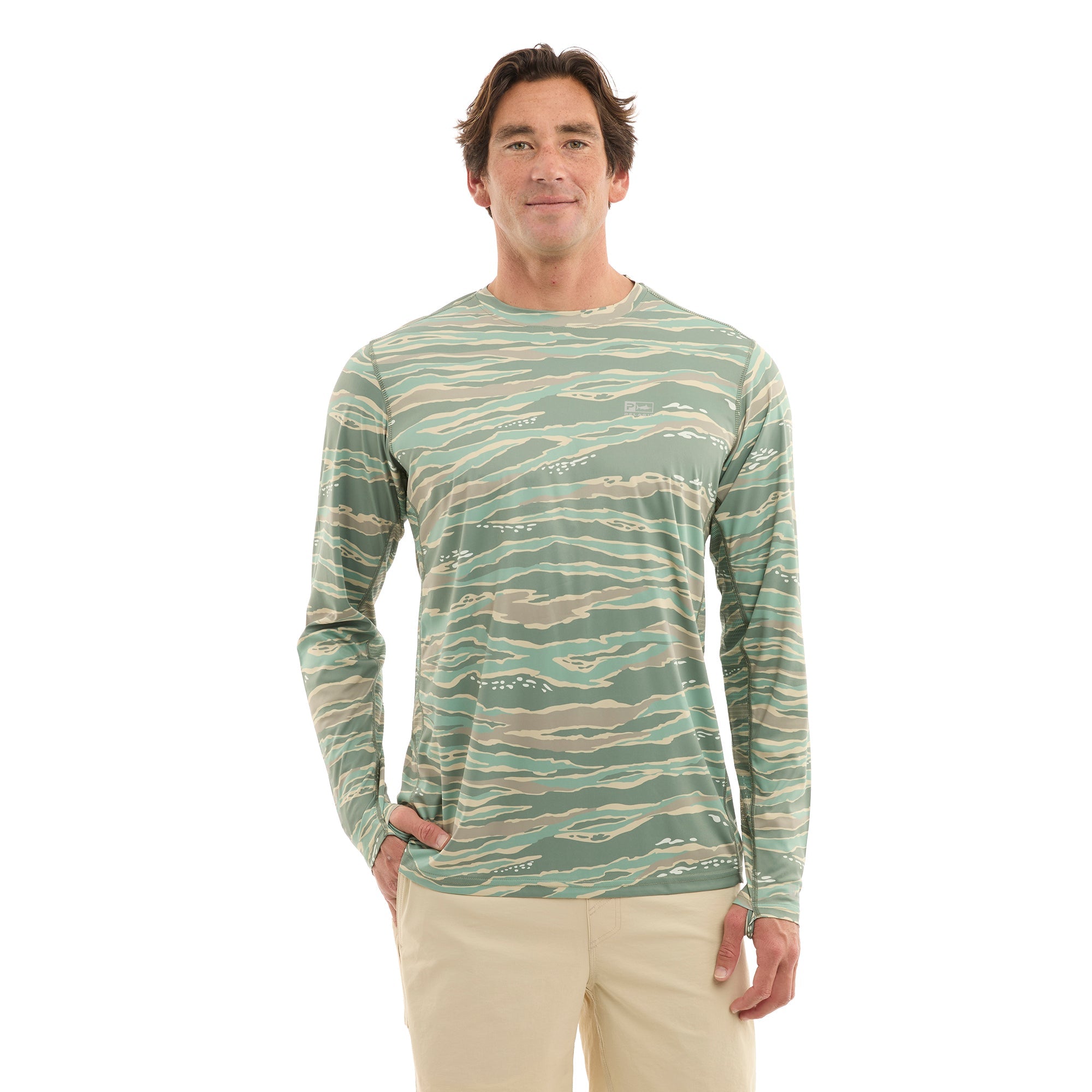 Pelagic Vaportek maglia pesca mimetica mangrovia UPF 50+