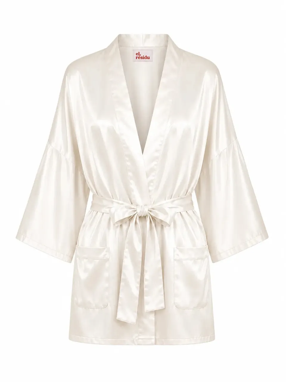 el.residu Asha Satin kimono unica bianco seta