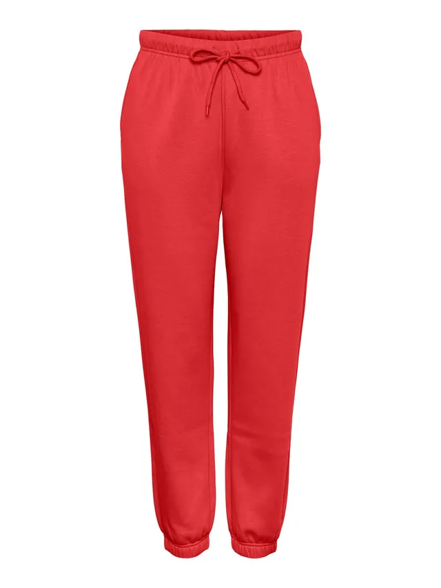 Pieces Pcchilli HW Sweat Pants pantaloni rosso papavero