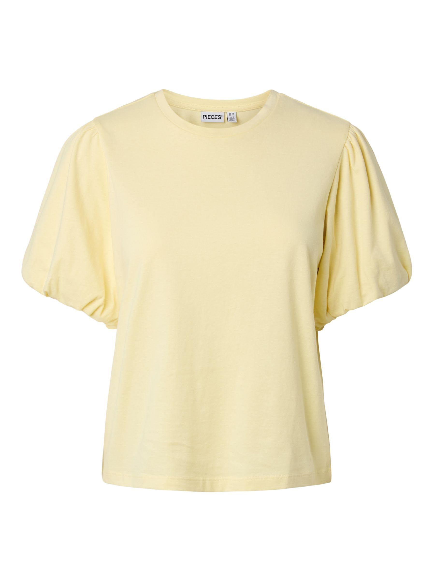 Pieces Pcpernilla SS Puff T-shirt donna jersey maniche a sbuffo