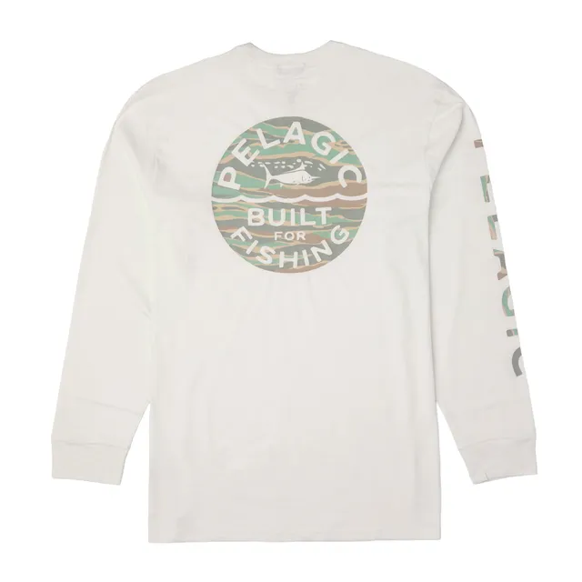 Pelagic Built Wahoo Camo LS t-shirt beige cotone