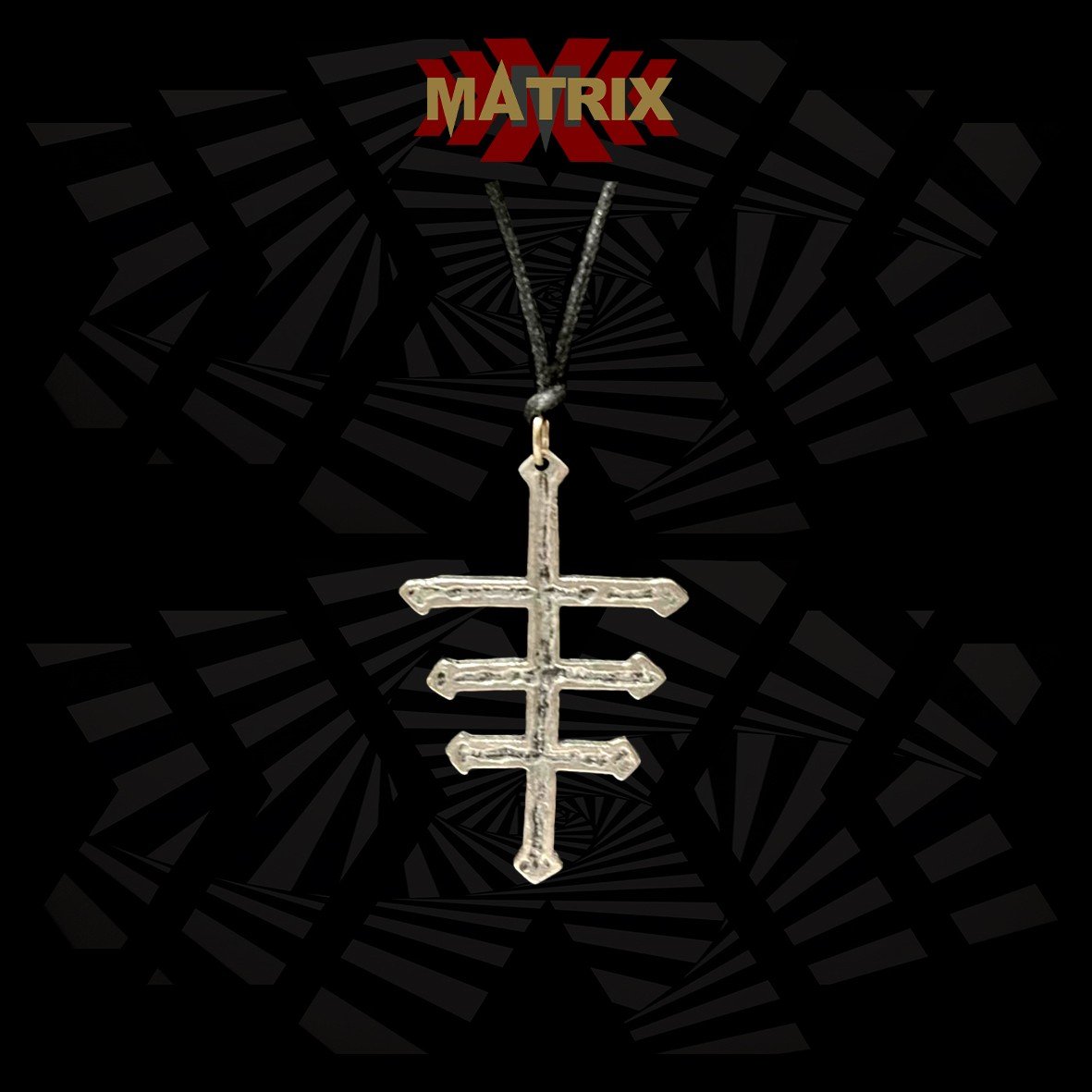 Matrix Music Store Cross Gargoyle ciondolo zamak con cordino