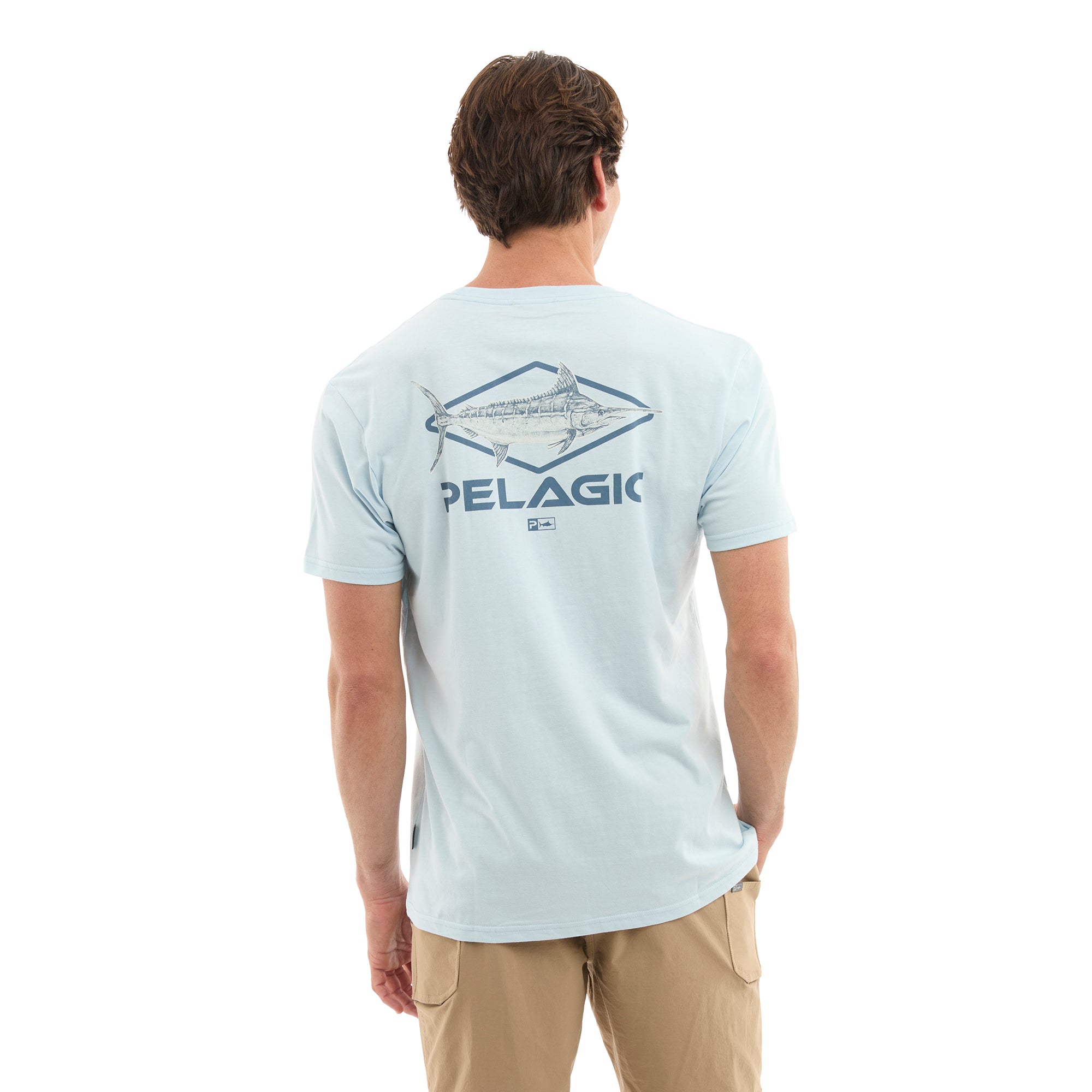 Pelagic Big Blue maglietta uomo azzurro cotone organico