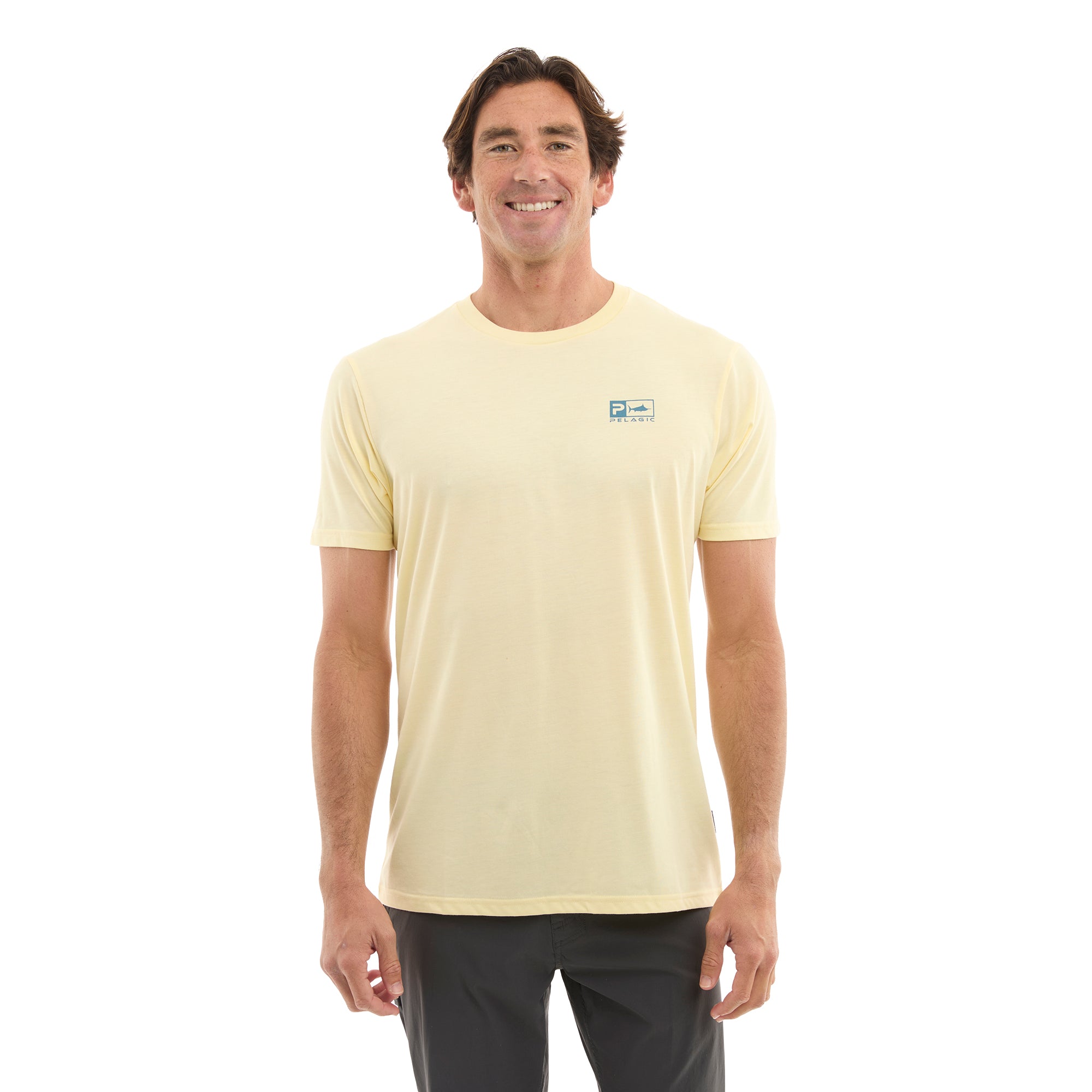 Pelagic Rusted Icon maglietta uomo giallo melange tri-blend