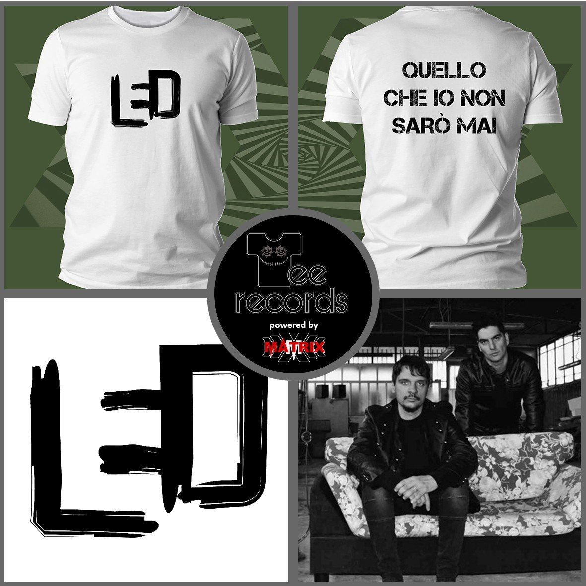 Led Black Logo t-shirt cotone organico unisex
