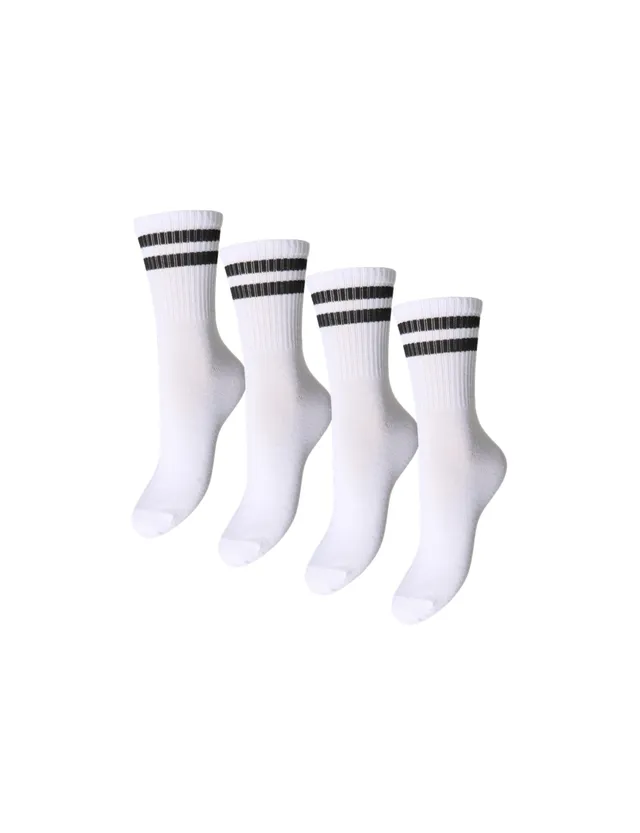 Pieces Pccally Calzini Donna Bianchi 4 Paia Taglia Unica