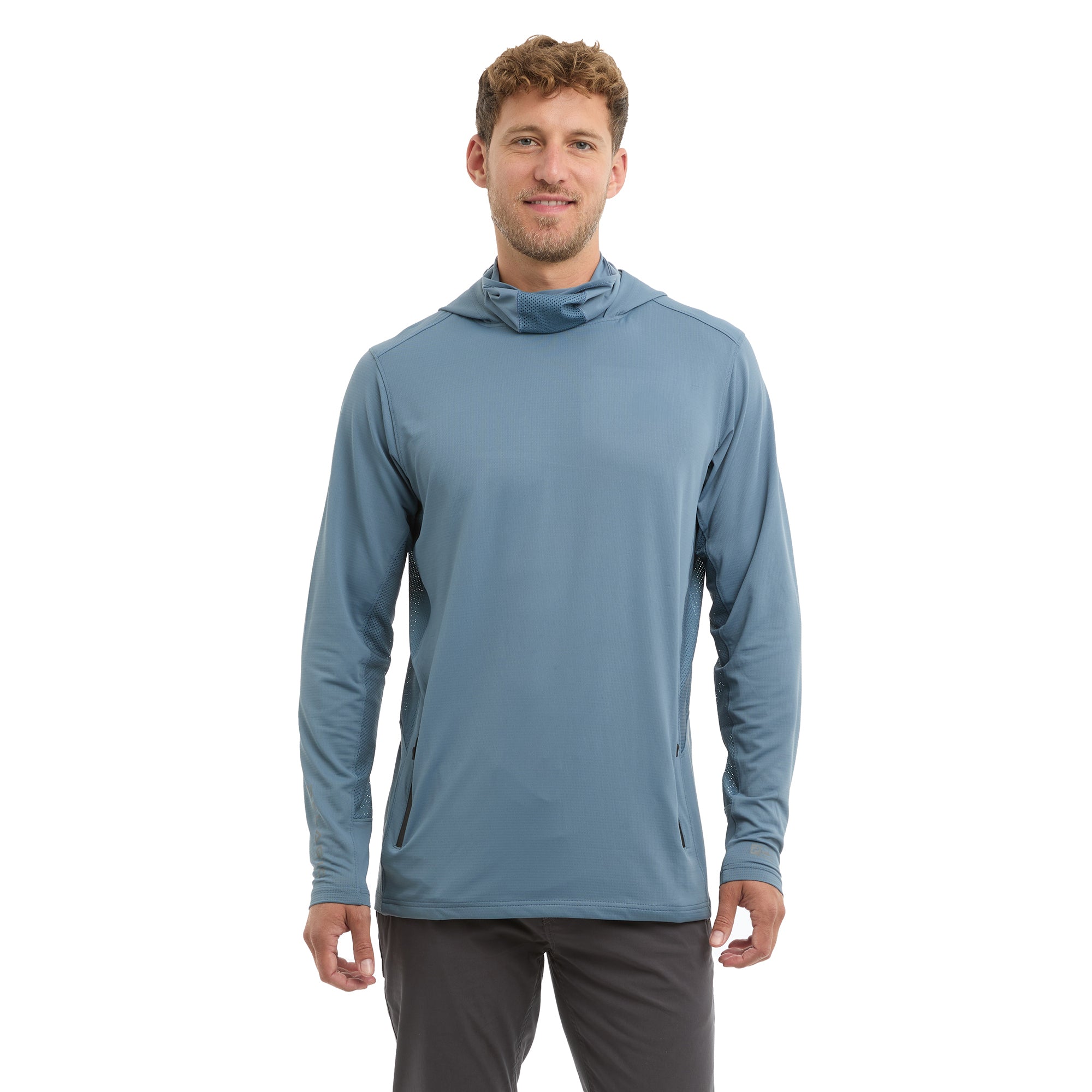 PELAGIC Exo-Tech felpa cappuccio petrolio S-3XL UPF 50+