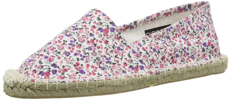 Pieces Haisha Flower Espadrillas Donna Nude Cotone