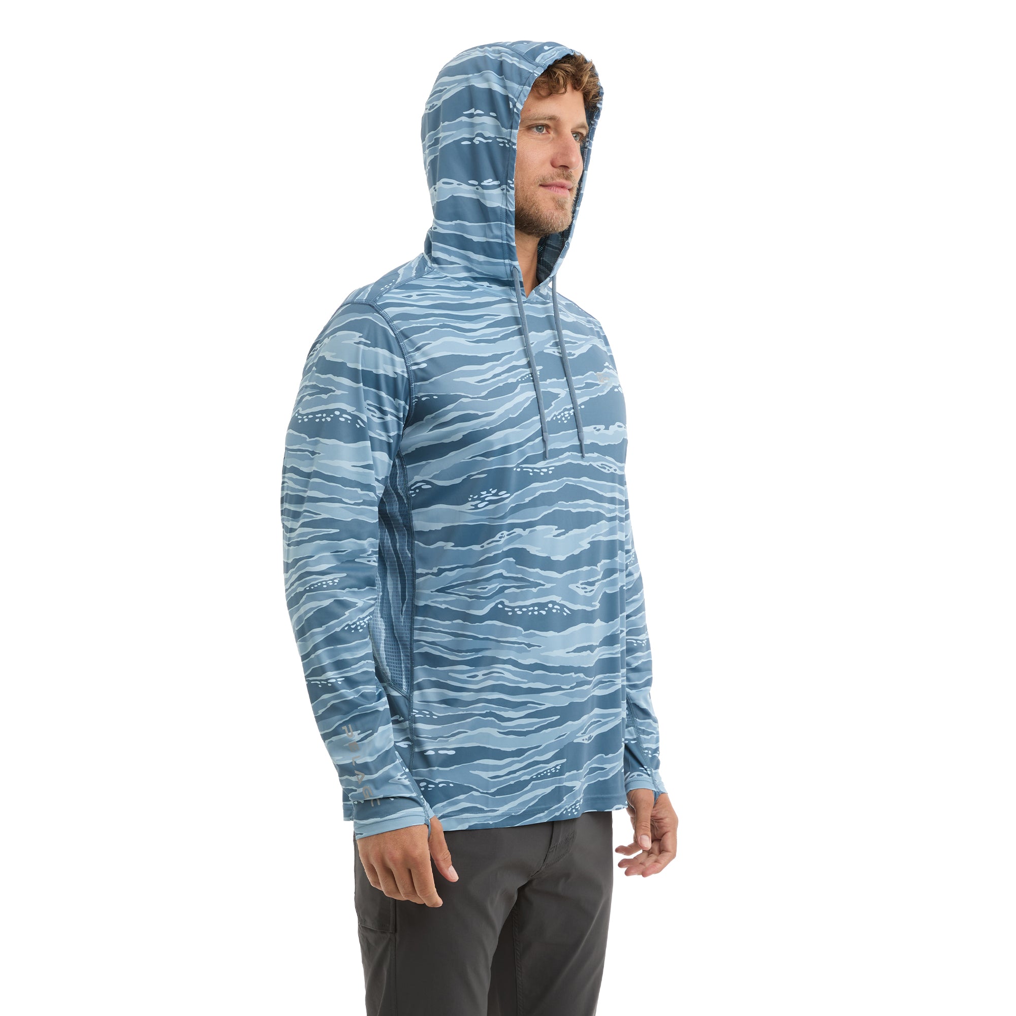 Pelagic Vaportek maglia pesca mimetica petrolio UPF 50+