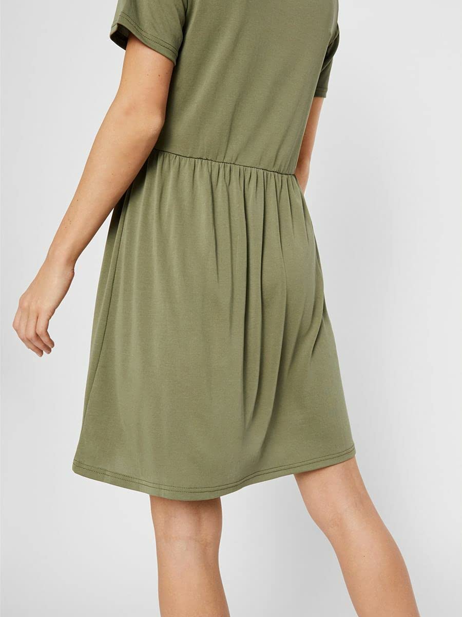Pieces Pckamala SS Noos BC vestito jersey verde licheni shift