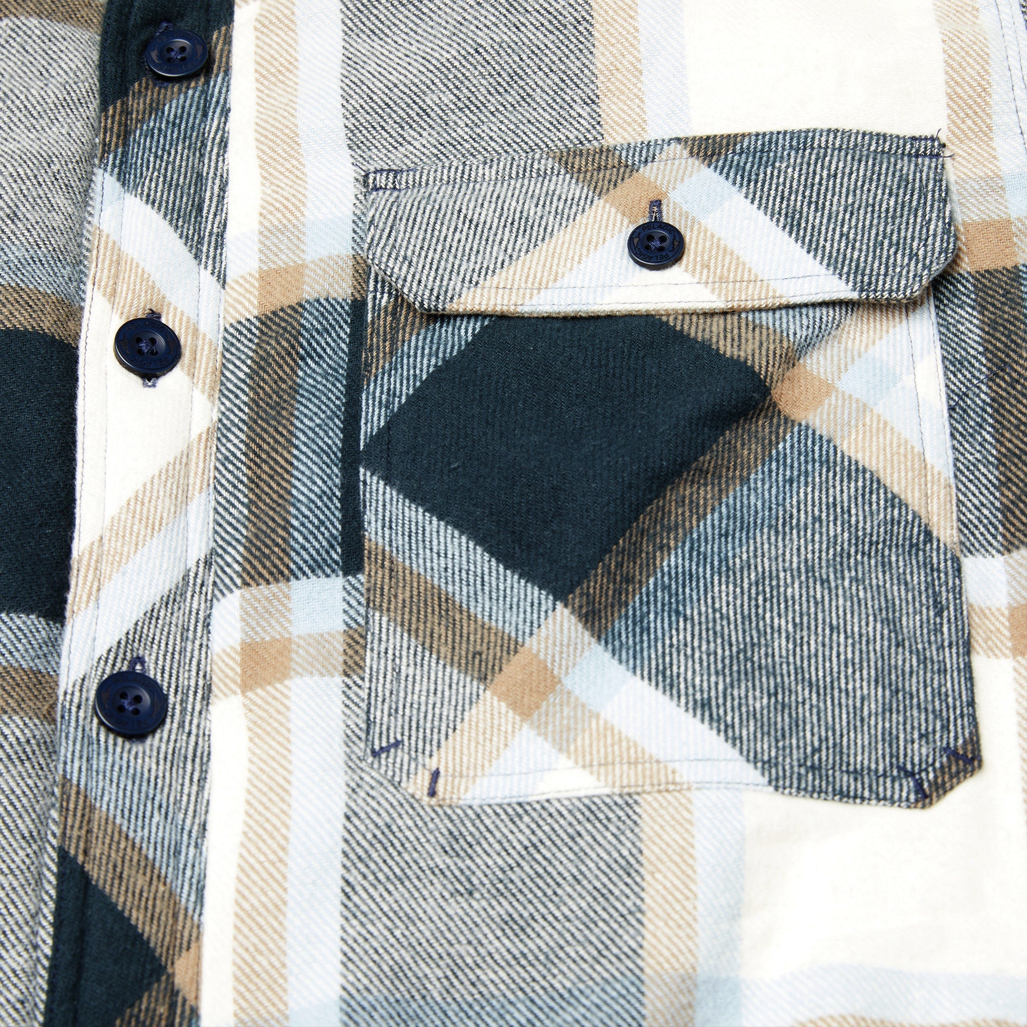 Pelagic Kodiak Camicia Flanella Navy Cotone Bio