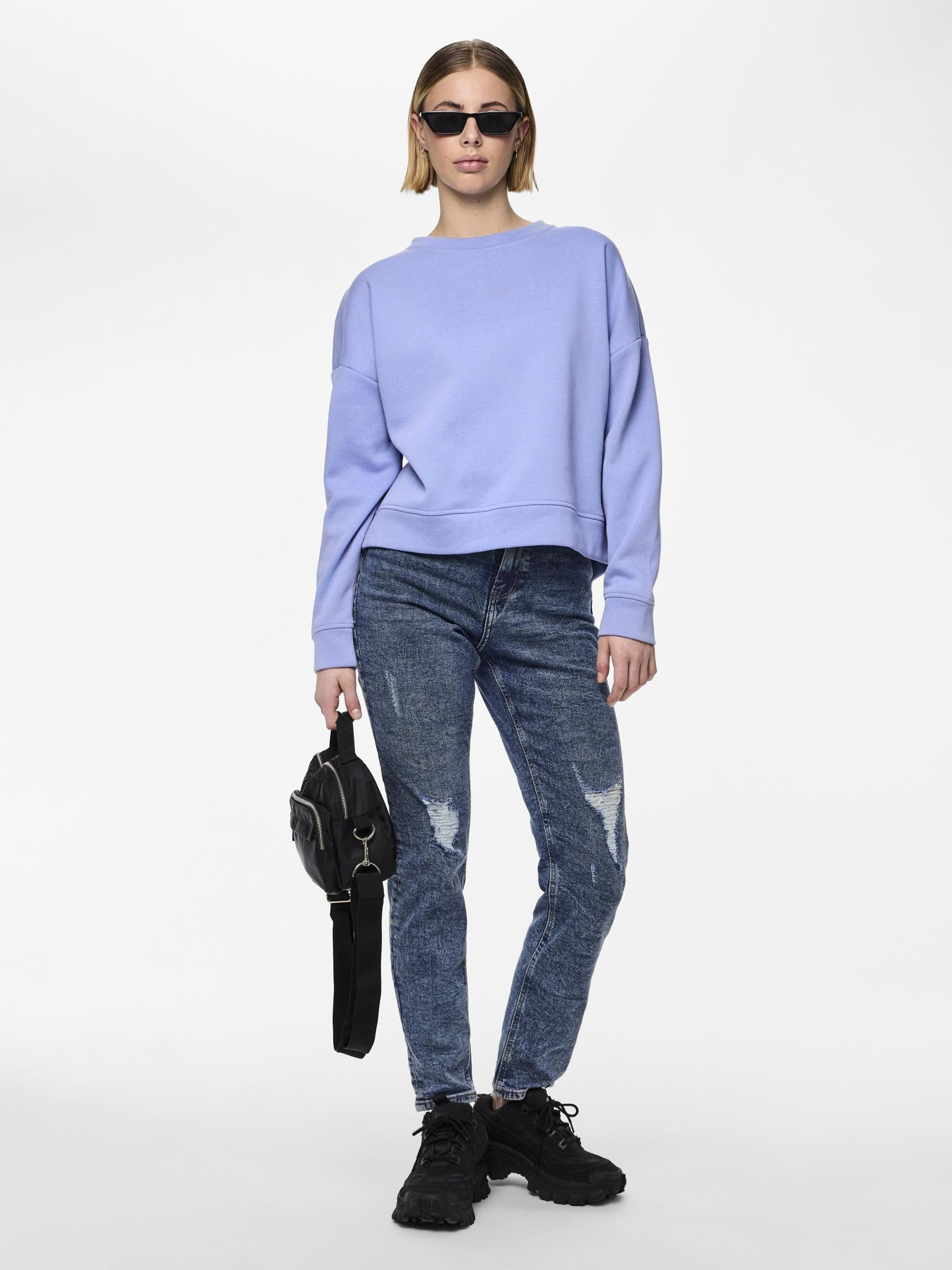 PIECES Pcbella HW Tap DEST Ank Mb406 jeans donna 25W/30L vita alta