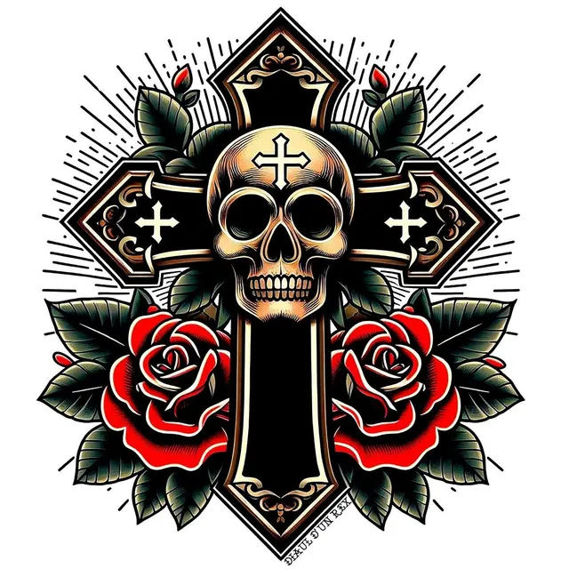 Matrix Music Store Rex Skull Cross t-shirt unisex stampa digitale