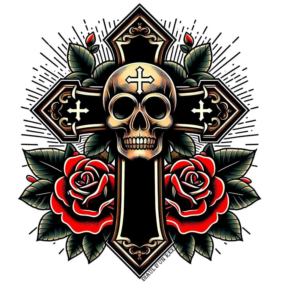 Matrix Music Store Rex Skull Cross t-shirt unisex stampa digitale