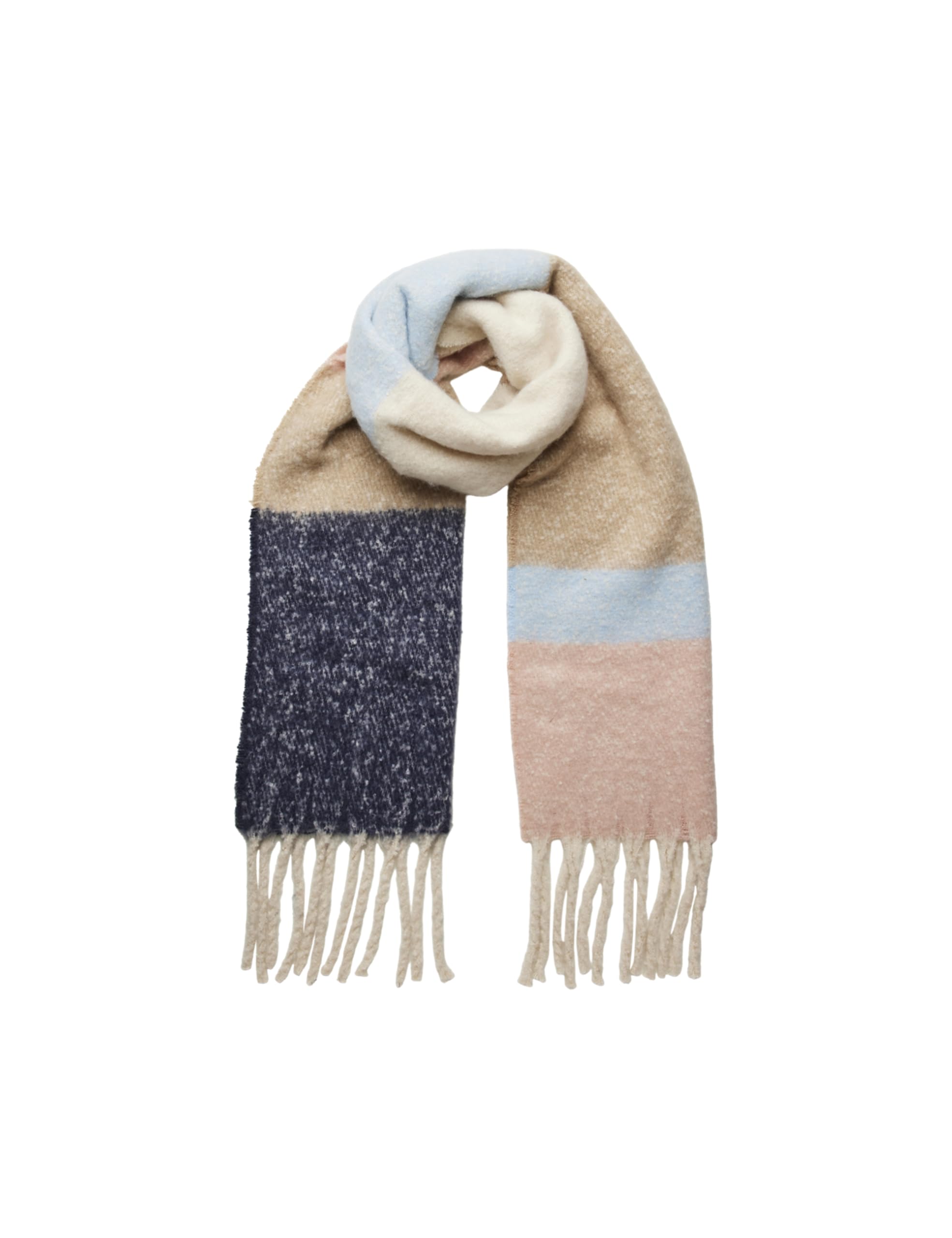 Pieces Pcbea Long sciarpa donna Airy Blue colour blocking