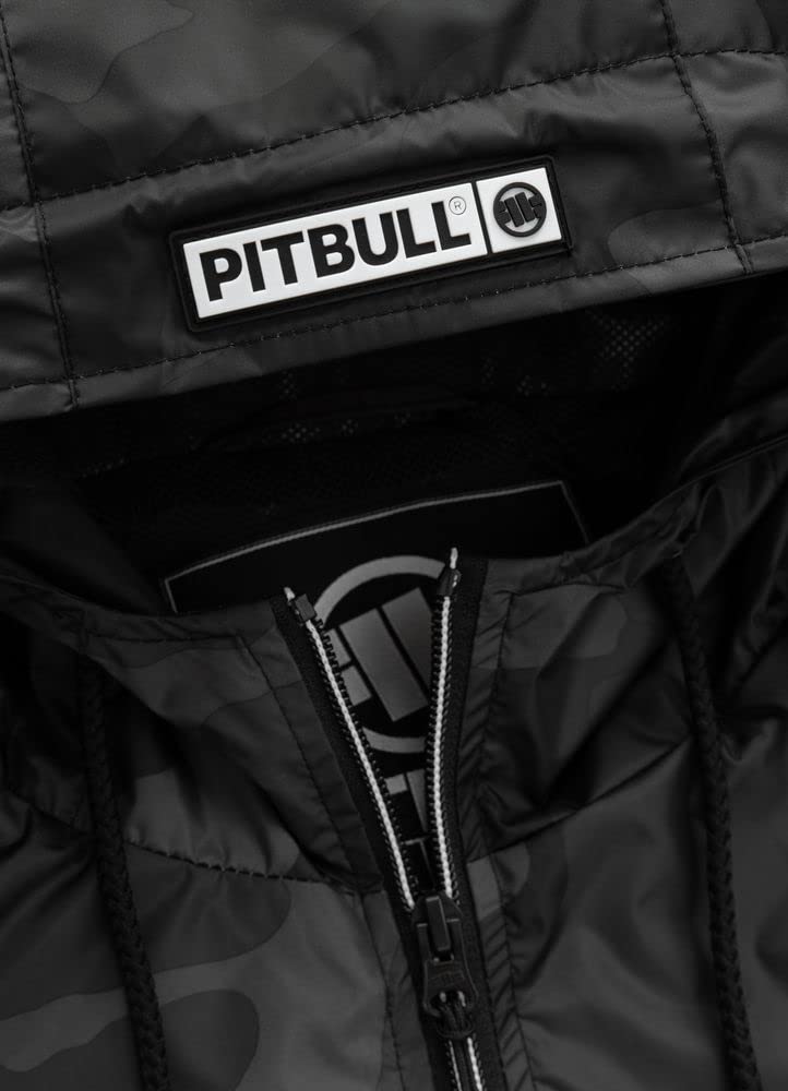 Pitbull giacca antivento uomo con cappuccio nylon tasche zip