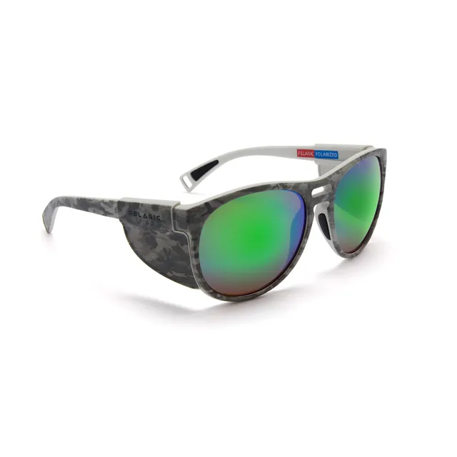 Pelagic Navigator occhiali pesca lente verde grey camo