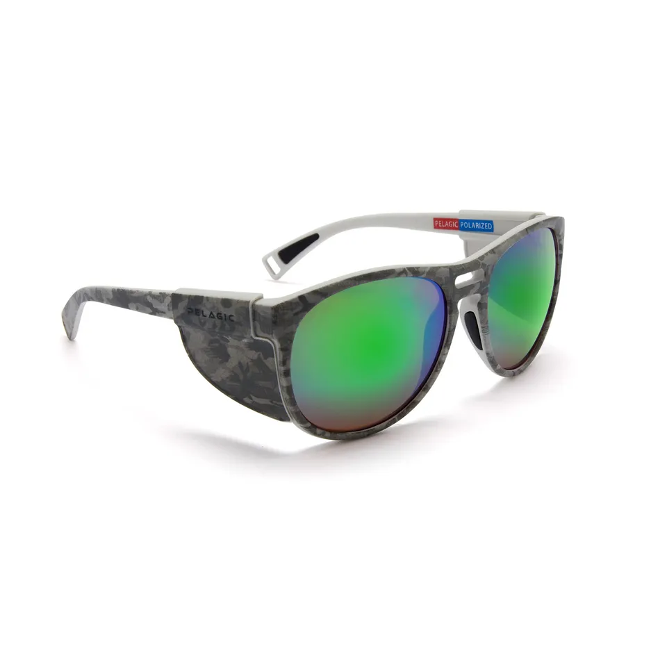 Pelagic Navigator occhiali pesca lente verde grey camo