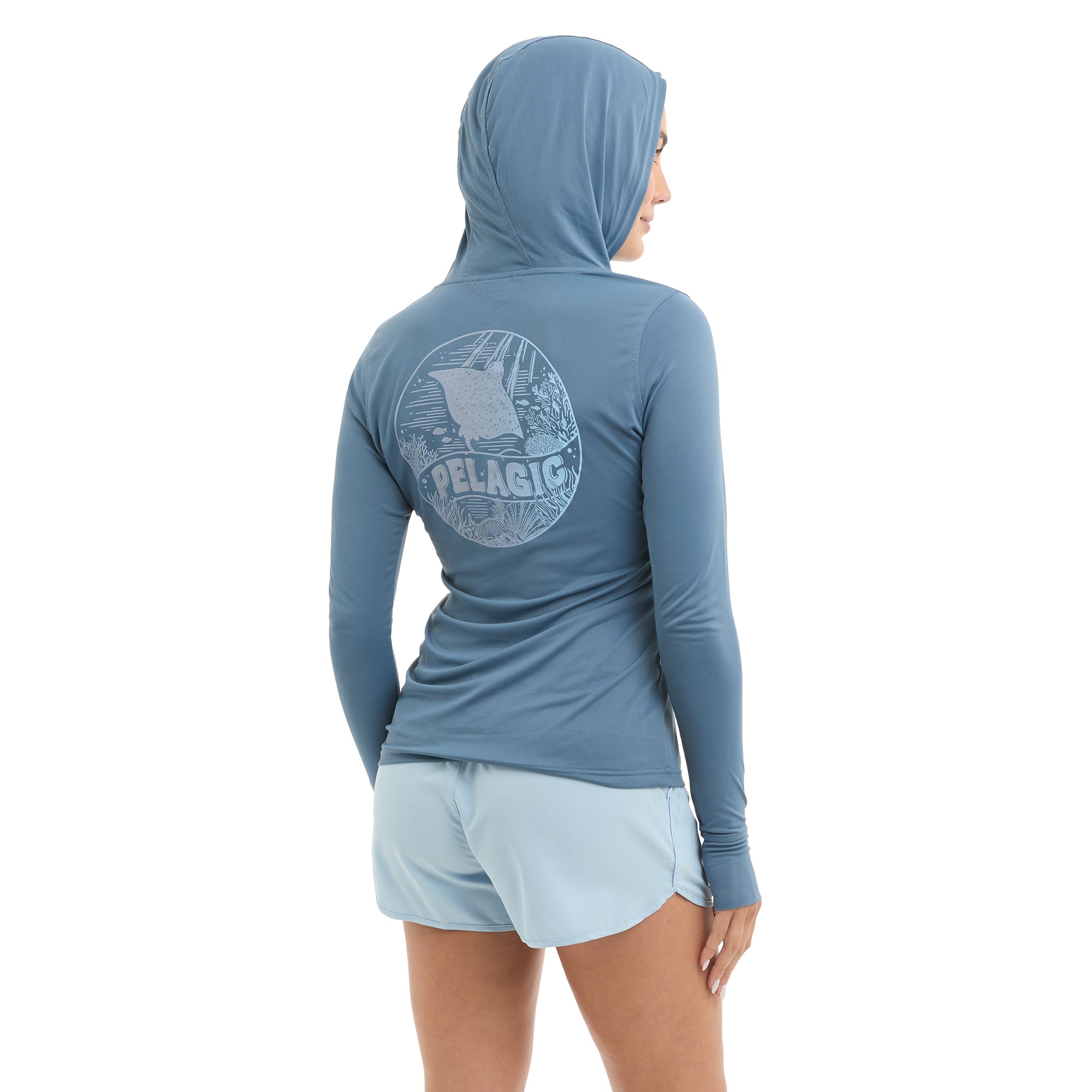 Pelagic Aquatek Raya maglia pesca Petrol UPF 50+