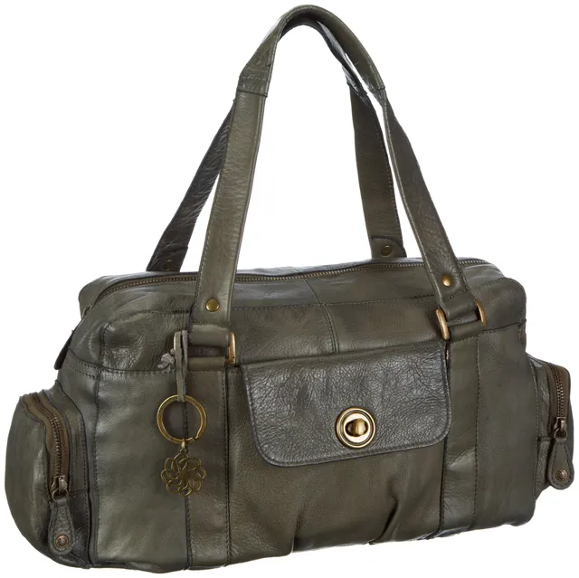 Pieces Totally Royal Leather Small borsa donna verde pelle