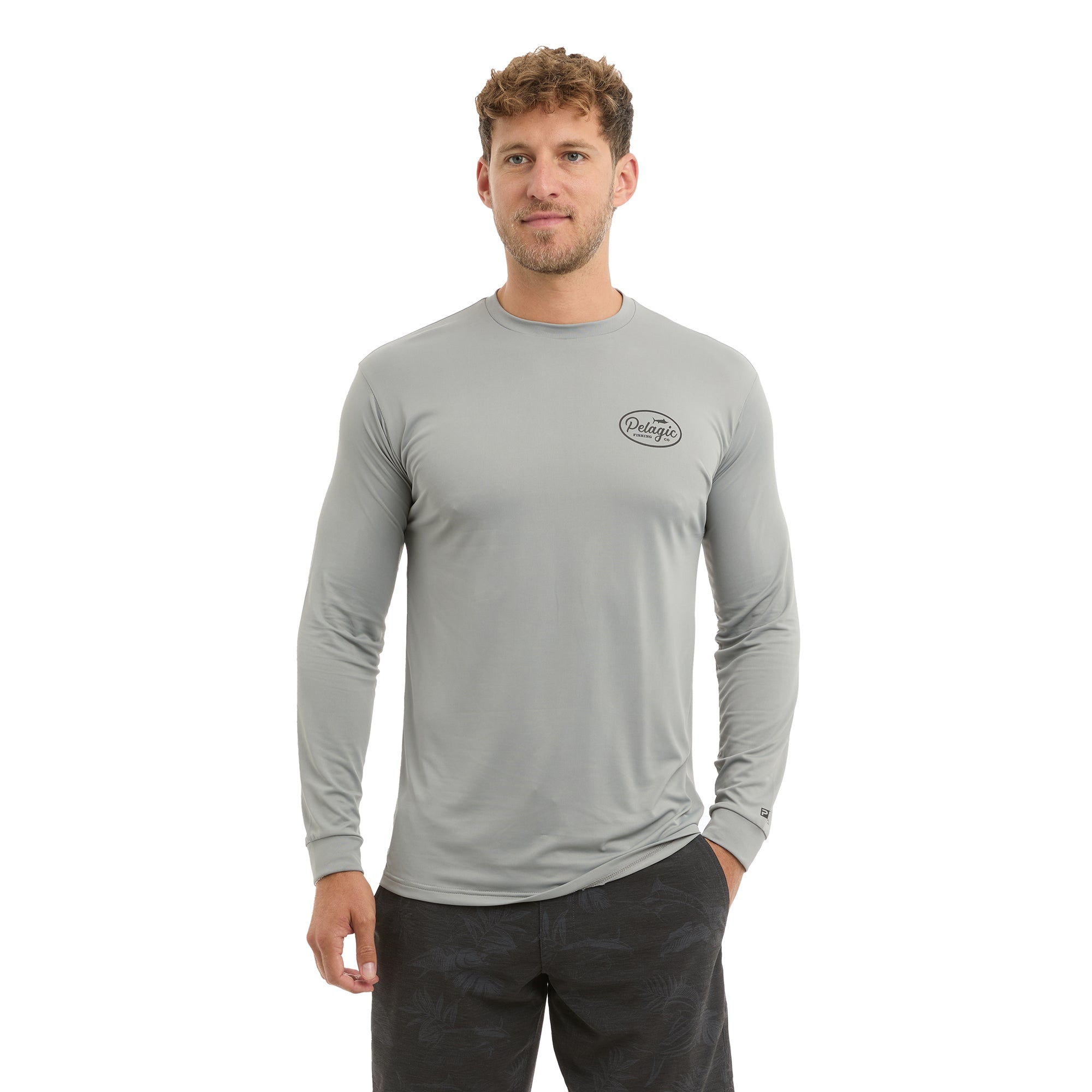Pelagic Aquatek Circled maglia pesca grigia UPF 50+