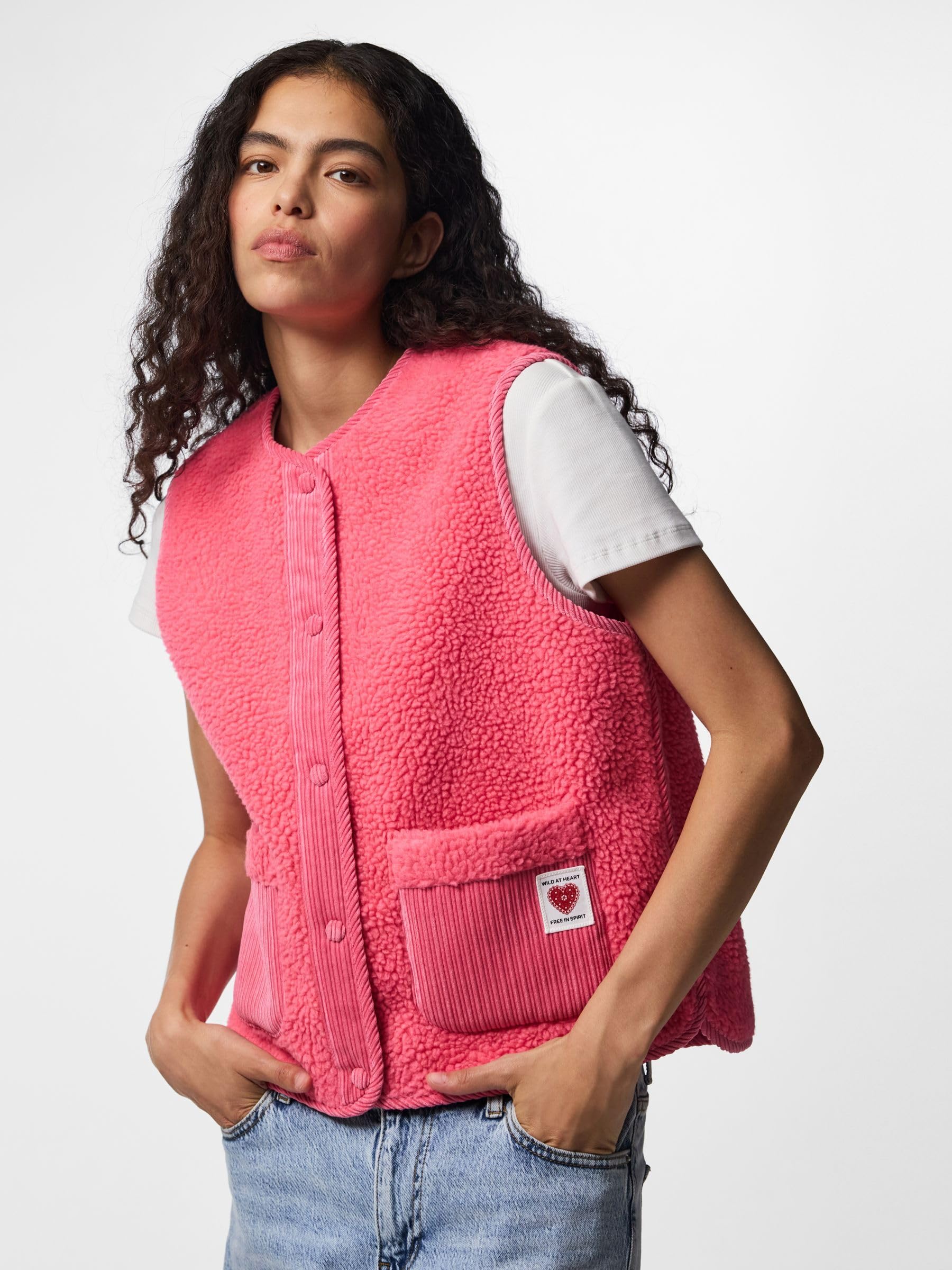 Pieces Pcanastacia Teddy Vest Gilet Donna Morbido